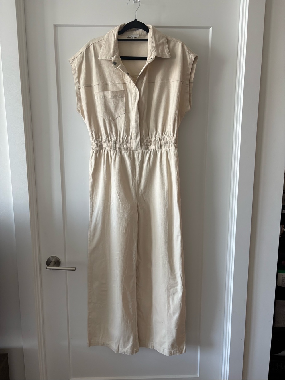 Neutral Cream Utility Jumpsuit